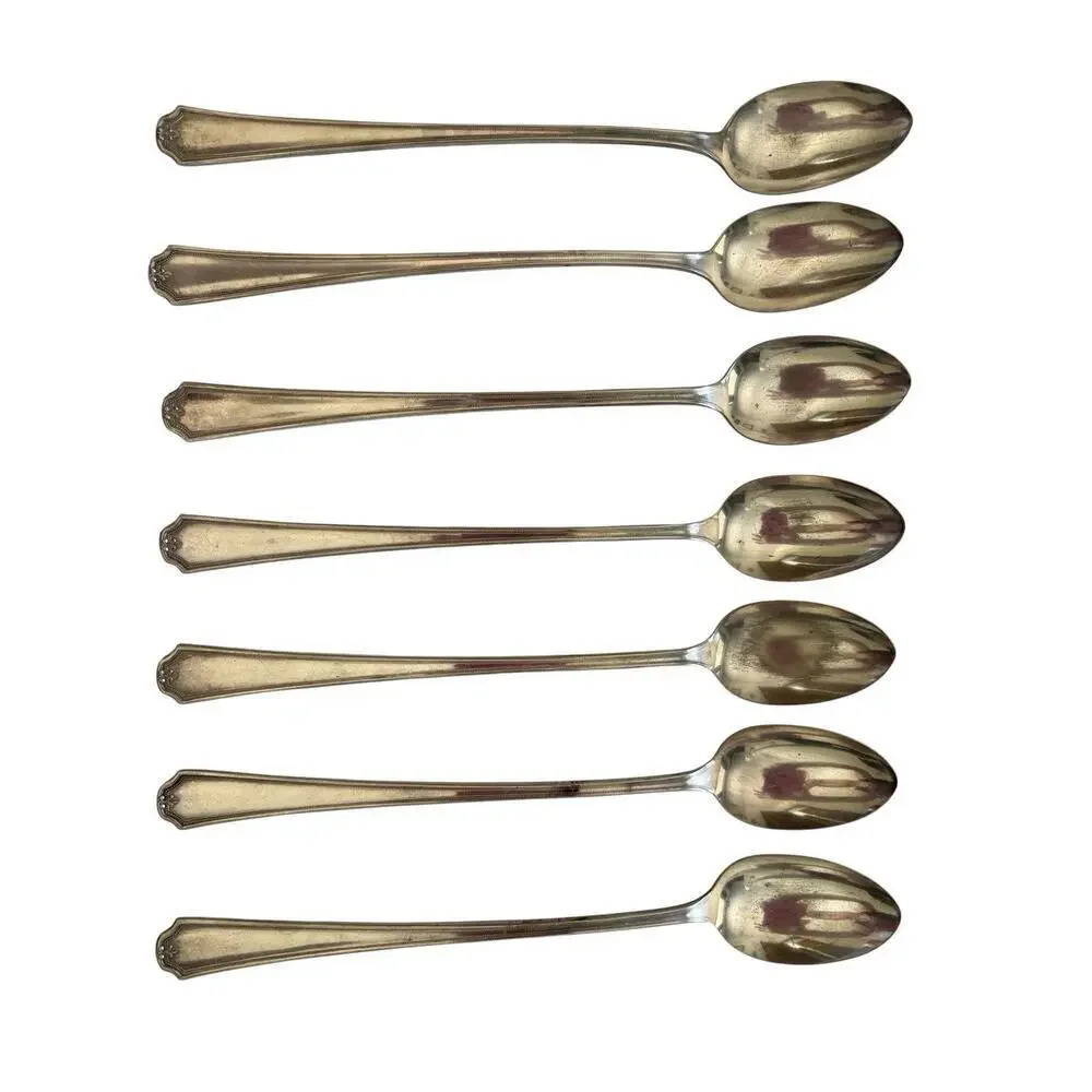 7 Silverplate Iced Tea Spoons Melody/Sybil ~ Puritan 1929 ~ No Mono